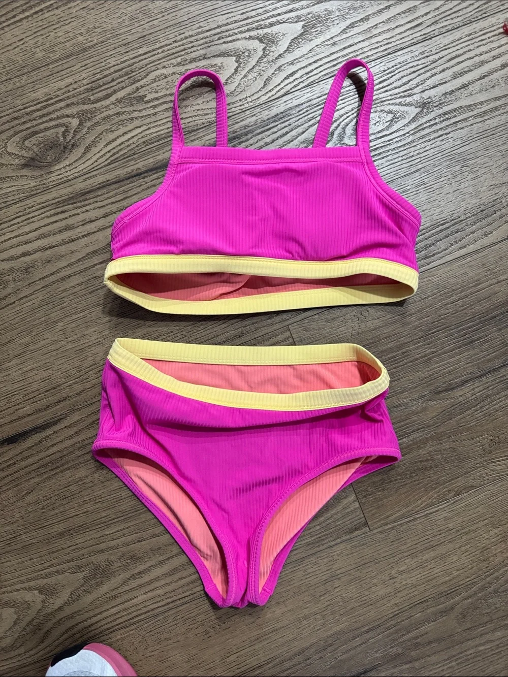 Athleta girls Reversible Pink Two-Piece Bikini size L